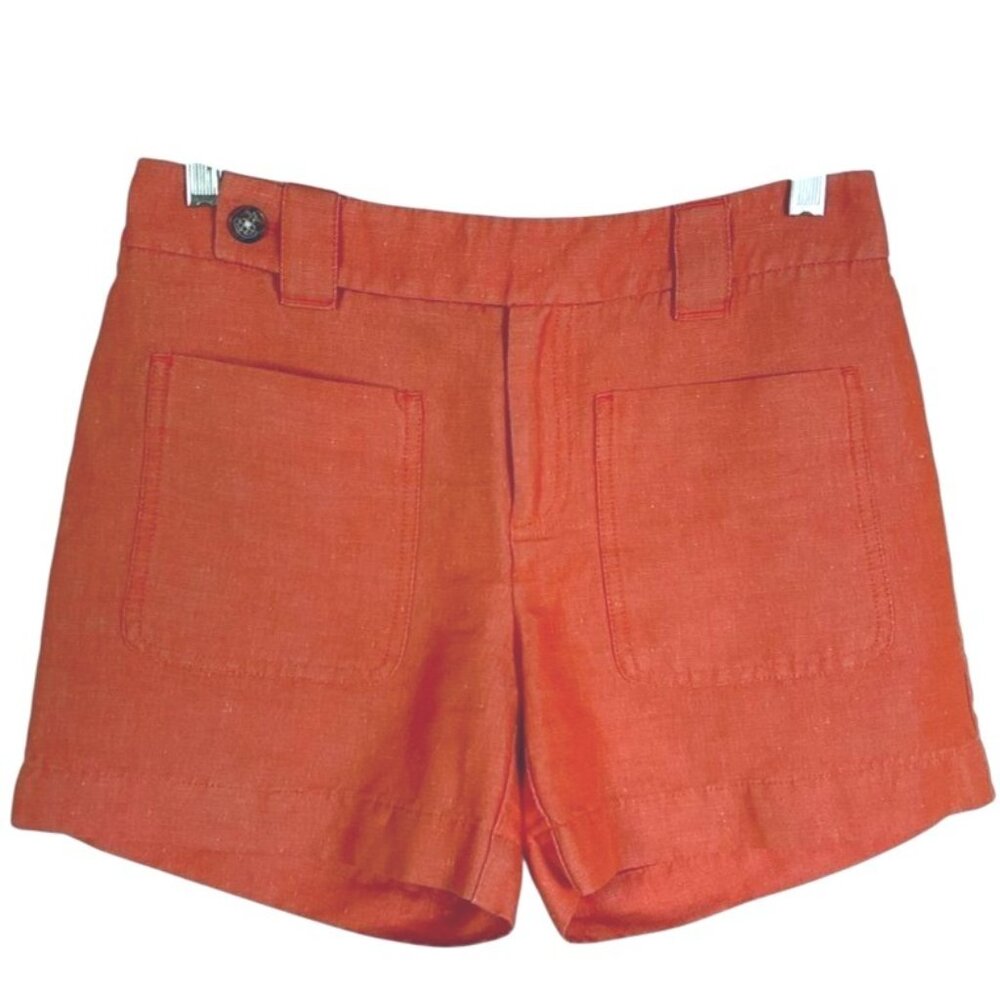 Anthropologie | Daughters of the Liberation No 2 Orange Linen/Cotton shorts, sz0
